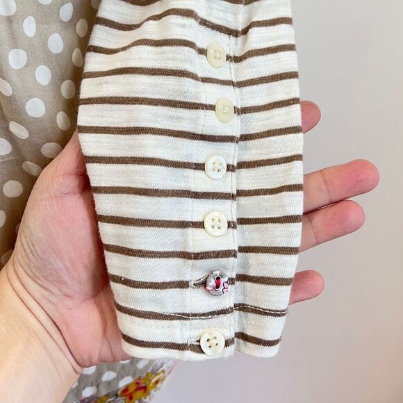 Anthropologie Postmark Top - Small - White/Tan Polka Dots Stripes and Floral - Picture 6 of 13